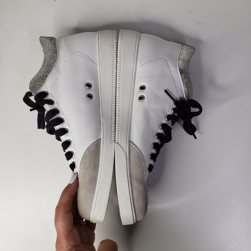 Blackstone RL89 Mid Top Sneaker Sz 40 9 White Logo Metallic Trim Bootie Shoes - Picture 6 of 9